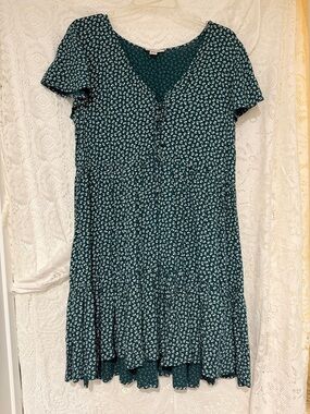 American Eagle Outfitters Teal Floral Short Dress